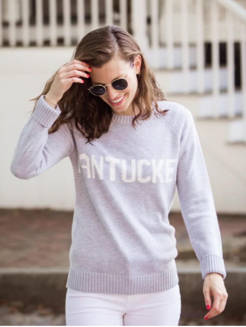 Nantucket Classic Crewneck Sweater - Light Gray